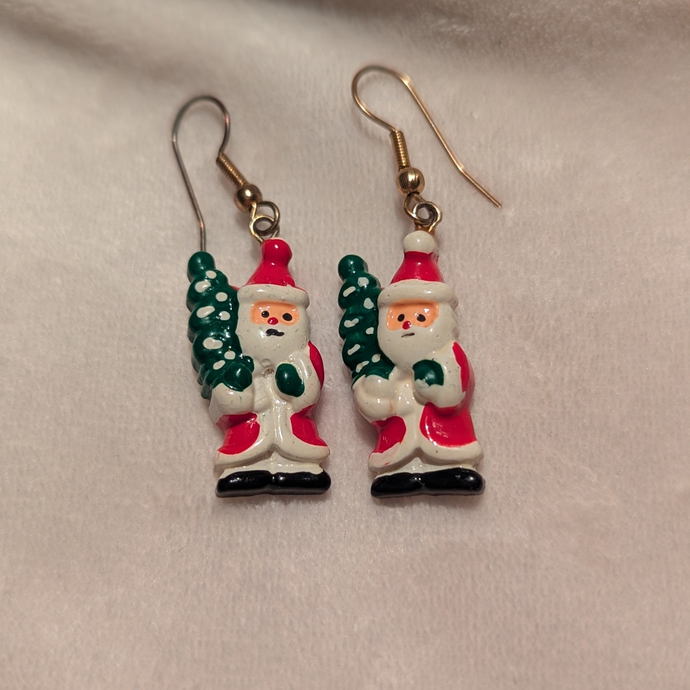 1980s Vintage Santa Claus Earings